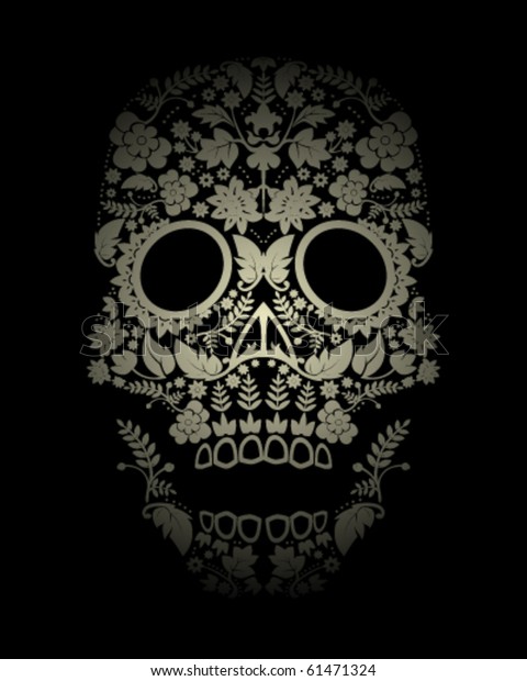 Day Dead Skull Background Stock Vector (Royalty Free) 61471324 ...