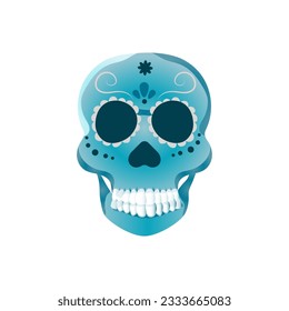 Day of the Dead Skull blue vector muerte