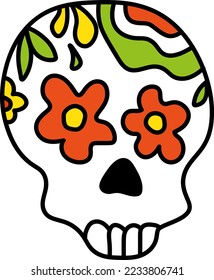 Day of the dead skull clipart vector design