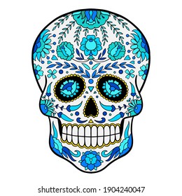 Day Of The Dead Skull. Colorful Mexican Sugar Skull