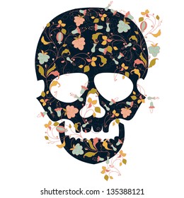Day of The Dead  Skull with floral