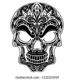 Day of The Dead, skull with floral ornament
