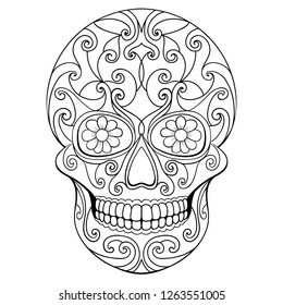 Tattoo Style Illustration Mexican Skull Calavera Stock Vector (Royalty ...