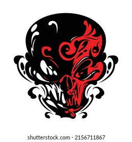 Day of The Dead, skull with floral ornament