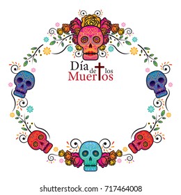 Day of the Dead Skull Frame, Colorful and Gradient, Men and Women