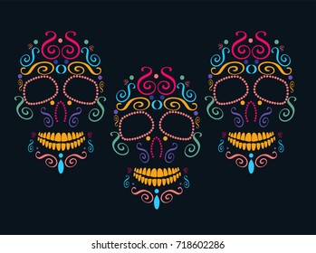 Day of the dead skull and Halloween icon