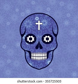 Day of the Dead; skull; Halloween; New Year; Holiday Background, Snowflake Abstract Background, snowflake designs, snowflake decorations, Christmas Decoration. 