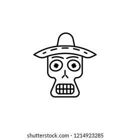 day of the dead, skull icon. Element of day the Dead in Mexico line icon. Thin line icon for website design and development, app development. Premium icon