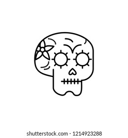 day of the dead, skull icon. Element of day the Dead in Mexico line icon. Thin line icon for website design and development, app development. Premium icon