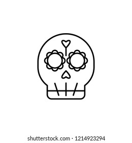 day of the dead, skull icon. Element of day the Dead in Mexico line icon. Thin line icon for website design and development, app development. Premium icon