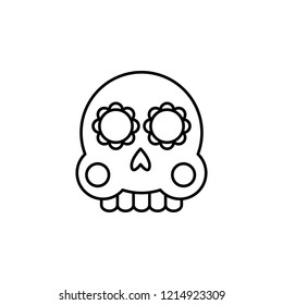 day of the dead, skull icon. Element of day the Dead in Mexico line icon. Thin line icon for website design and development, app development. Premium icon