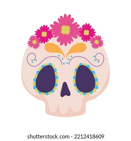 day of the dead skull isolated icon