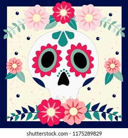 Day of the dead skull mexican design