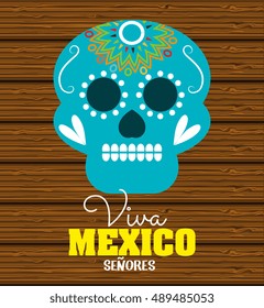 day of dead skull mexico festive design