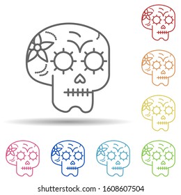 day of the dead, skull multi color style icon. Simple thin line, outline vector of day of the dead icons for ui and ux, website or mobile application