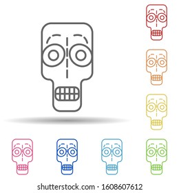 day of the dead, skull multi color style icon. Simple thin line, outline vector of day of the dead icons for ui and ux, website or mobile application