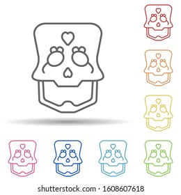 day of the dead, skull multi color style icon. Simple thin line, outline vector of day of the dead icons for ui and ux, website or mobile application