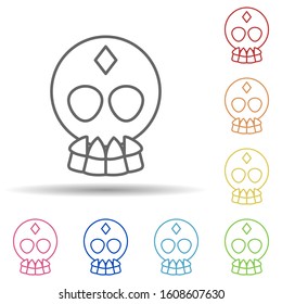 day of the dead, skull multi color style icon. Simple thin line, outline vector of day of the dead icons for ui and ux, website or mobile application