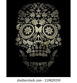 day of the dead skull spooky background