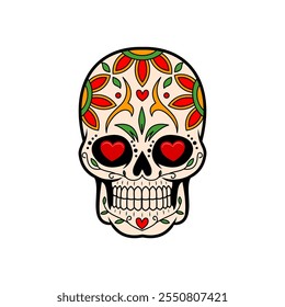 Day of the dead skull sugar flower vector