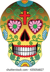 Day Of The Dead Skull Vector.