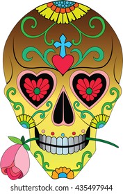Day Of The Dead Skull Vector.