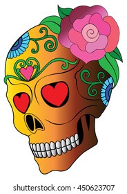 Day Of The Dead Skull Vector.
