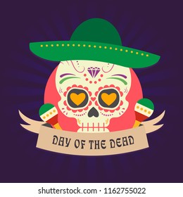 Day of the dead skull vector illustration