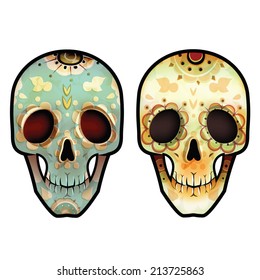 Day Of The Dead Skull Vector Set. Skulls. Vector illustration 