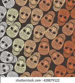 Day Of The Dead Skull.Pattern with skull