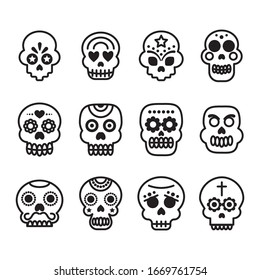 Day of the Dead Skulls, Black and White Set