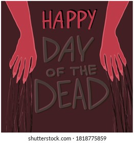 Day of the dead spanish text lettering illustration. Vector illustration. element for logo, label, emblem, sign, poster, t shirt. Vector illustration