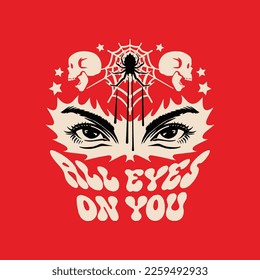 Day of The Dead, spider drip, all eyes on you streetwear vector