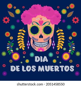 Day of the Dead square vector illustration