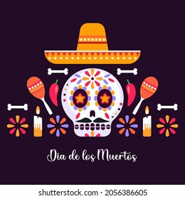 Day of the dead sugar skull design concept