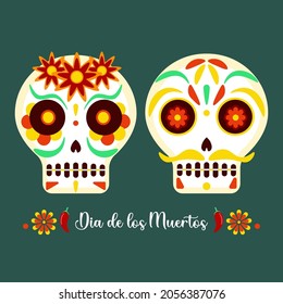 Day of the dead sugar skull design concept