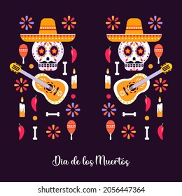 Day of the dead sugar skull design concept