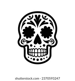 Day of The Dead sugar skull outline tattoo