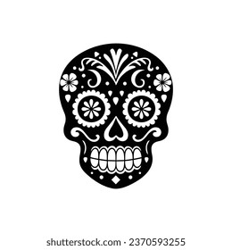 Day of The Dead sugar skull outline tattoo