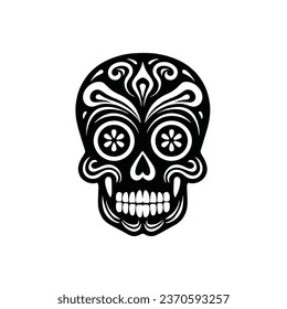 Day of The Dead sugar skull outline tattoo