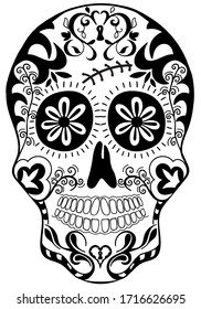 Day of The Dead  sugar skull . Vector illustration