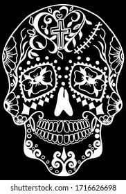 Day of The Dead  sugar skull . Vector illustration