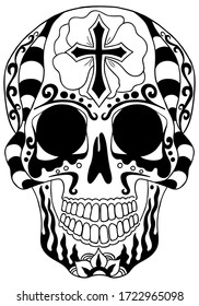 Day of  The Dead  sugar skull . Vector illustration