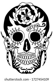 Day of  The Dead  sugar skull . Vector illustration