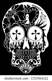 Day of  The Dead  sugar skull . Vector illustration