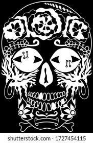 Day of  The Dead  sugar skull . Vector illustration