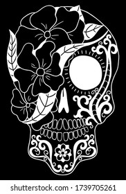 Día de la Calavera del Azúcar Muerta . Ilustración del vector