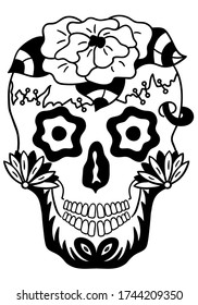 Day of  The Dead  sugar skull . Vector illustration