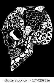 Day of  The Dead  sugar skull . Vector illustration