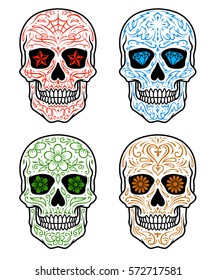 Day of the dead sugar skulls pinstripe